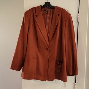 Josephine Chaus Woman - Faux Suede Blazer - Rust - sz 22